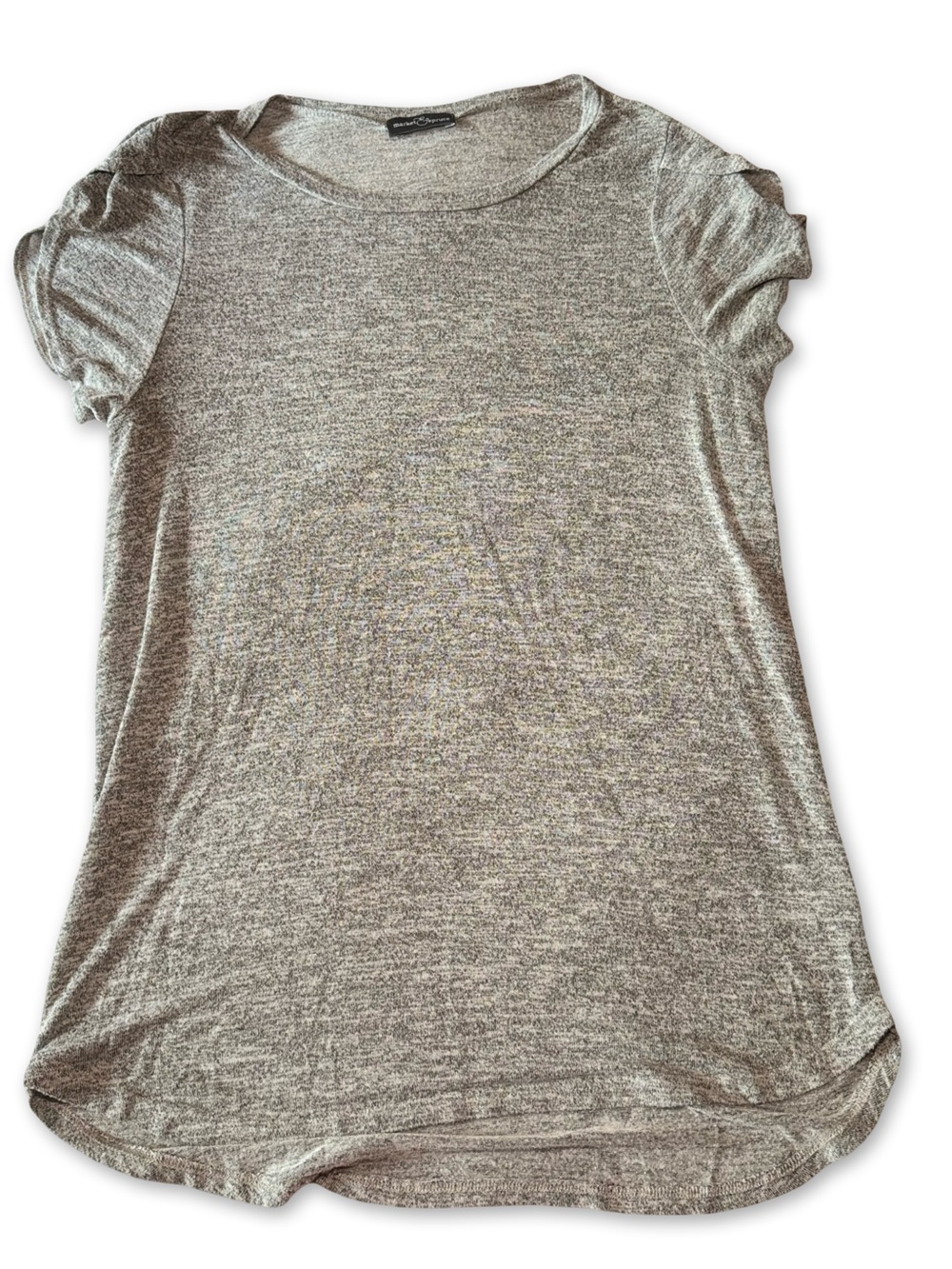 Stitch Fix Market & Spruce Capsule Wardrobe Staple Heather Gray Tulip Sleeve Top